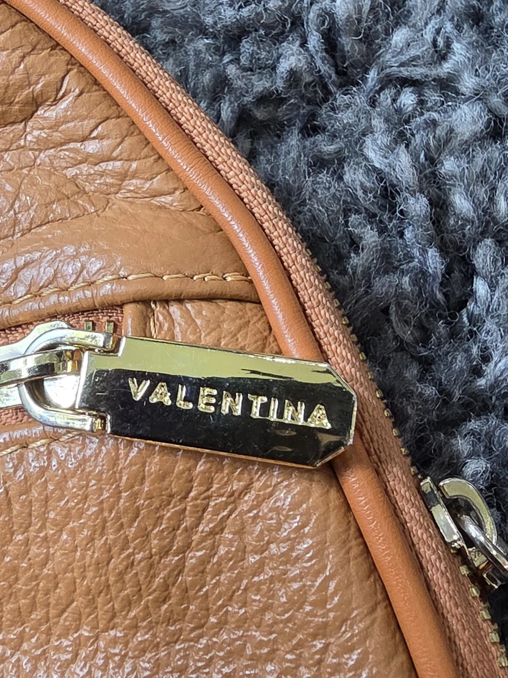 Valentina Beige Mini Backpack with Gold Hardware